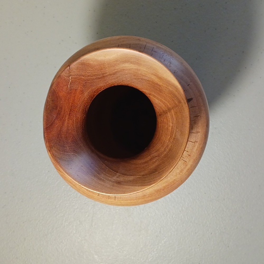 Cherry Wood Vase Hand Carved One-of-a-kind #eshopchicago Wooden Turned Art - Picture 3 of 7